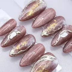 1405 ネイルチップSサイズ 韓国　マグネット ニュアンス 上品　ミラーアート
