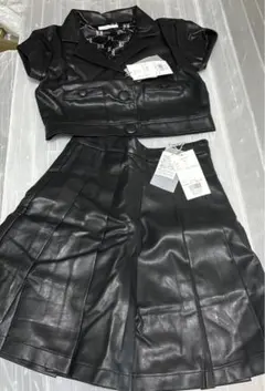 Darich レザーセットアップ　ジャケット　スカート　ブラックフリーサイズ