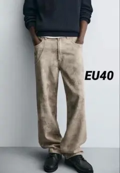 ZARA ザラ 抽象柄バギーフィットパンツ EU38 - メルカリ