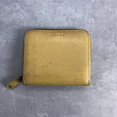 COACH コーチ 二つ折り財布 レザー ラウンドジップ ミニウォレット