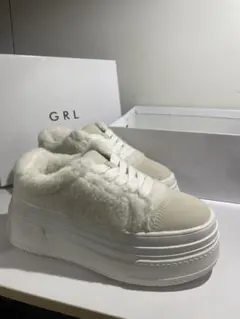 GRL 厚底ボアスニーカー アイボリー