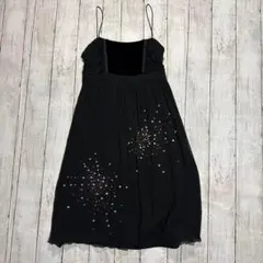 美品 シンシアローリー キャミソール ワンピース ノースリーブ シルク ブラック