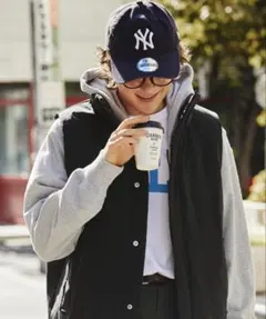 EMMA CLOTHES パデッドバルーンオーバーベスト ブラック L