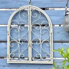 窓枠　ウオールデコ　ガーデンオブジェ335　アイアン製　インテリア雑貨