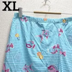 希少✨️【XL】魚柄ショートパンツ アクアシーフォーム 総柄 レディース 大きめ