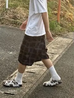 チェック柄 カーゴハーフパンツ メンズ