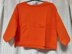 新品　Samansa Mos2　オレンジ 五分袖 Tシャツ フリーサイズ