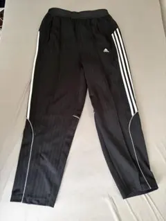 adidas ストライプ ブラックジャージパンツ トラックパンツ