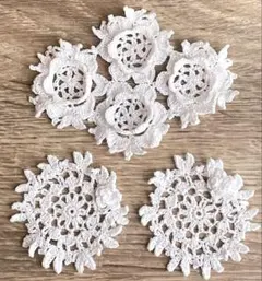 ハンドメイド レース編み ドイリー