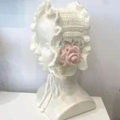 ハンドメイド　バラモチーフヘッドドレス　イヤーマフ　ロリータ　no.243