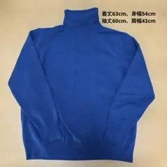 タートルネックセーター メンズM 青