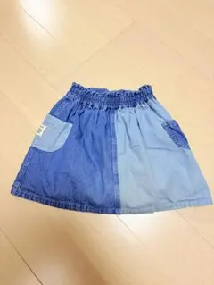 BEAMS mini デニムスカート クレイジーパターン
