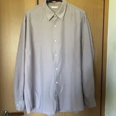GU パープル M 長袖 メンズ ボタンダウンシャツ