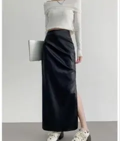 値下げ不可❌SHEENA サイドスリットエコレザータイトスカート