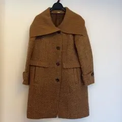 【NOLLEY’S】ブラウン ウールリブ襟コート