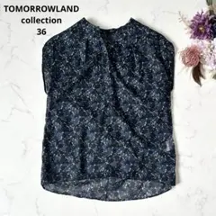 トゥモローランドcollection 総柄プリントフレンチスリーブブラウス