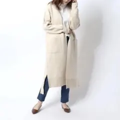 ミラオーウェン　ロング　カーディガン　コート　アウター　ニット　ブラウン