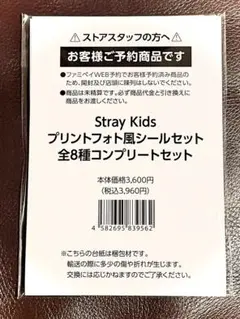 Stray Kids プリントフォト風シールセット　全8種類
