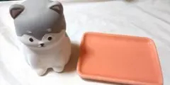 犬型加湿器(シベリアンハスキー）とピンクトレイセットのサムネイル
