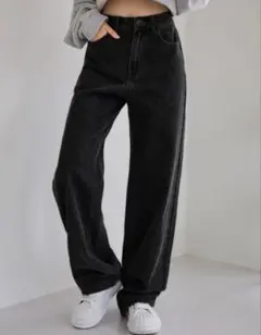 SHEIN DAZY スラントポケットジーンズ ブラック Sサイズ