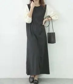 異素材ドッキングAラインシルエットワンピース