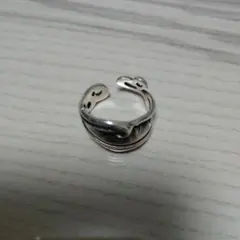 90s シルバー925 オープンリング フェザーリング