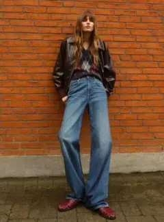 h&m ワイドハイウエストデニム