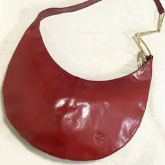 【稀少/美品】 MCM ショルダーバッグ ロゴ型押し 三日月型 レザー 肩掛けのサムネイル
