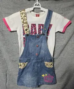 BABYDOLL ジャンパースカート＆Ｔシャツ ヒョウ柄 130cm