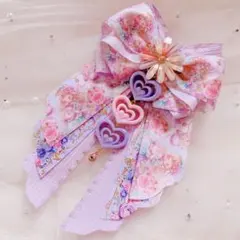 ハンドメイド リボン ヘアゴム ポニー 女の子 お花 キッズ