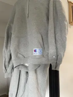 Champion グレー フード付きパーカー　セットアップ XL