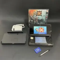 【良品✨SDカード/充電器付】ニンテンドー3DS ブラック　モンハンX セット