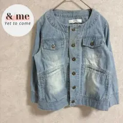 アズールバイマウジー　ライトノーカラーGジャン　薄手　七分袖　コットン