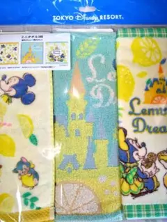 匿名配送【ハンカチ タオルセット】東京ディズニーリゾート レモン 3点セット