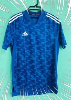 未使用！adidas 迷彩柄 半袖シャツ 青