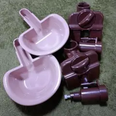 2個セット リッチェル 犬猫用給水器 ベージュとブラウン　S