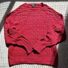 Polo by Ralph Lauren 赤 M ケーブルニット
