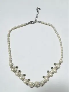 パール風ネックレス 38cm ホワイト 上品 冠婚葬祭 入学式 卒業式