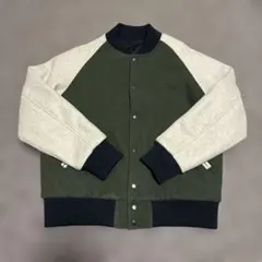 シンプルリバーシブルスタジャンカーキベージュブラック