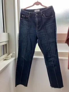 ミラオーウェンMira Owenダークブルーデニム フリンジ裾