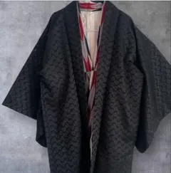 大人可愛い♪ 総レース 羽織 黒 シースルー 刺繍着物コート モダン　紐付き
