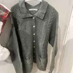 PARICI ニット　カーディガン　襟付き　グレー　カーキ