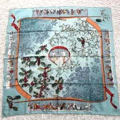 美品✨エルメス スカーフ カレ90 Neige d'Antan 去年の雪 シルク