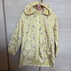 H&M 花柄イエロー　ウィンドブレーカー　フード取り外し可