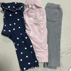 まとめ売り ベビーパンツ 3点セット ハート柄 フリル ユニクロ GU