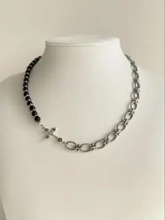 ハンドメイド TWIИS. ストーン チェーン ネックレス