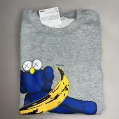 新品KAWS+WARHOLクルーネックスウェットシャツLグレーユニクロコラボ完売