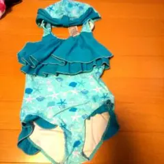 値下げ 水着 アプレレクール 帽子付き 貝殻 120cm