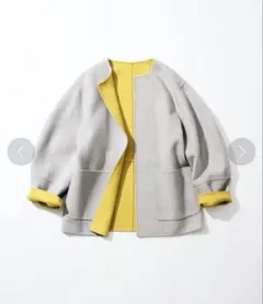 ESTNATION バイカラーリバーノーカラーコート