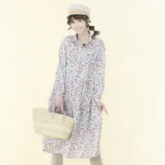 ☆&LOVE☆【美品】花柄 フレア　ロングワンピース Lサイズ　ティアード♡